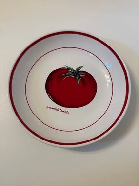 OVER AND BACK 9” INDIVIDUAL PASTA BOWL SUN-DRIED TOMATO WHITE RED PORTUGAL HOME